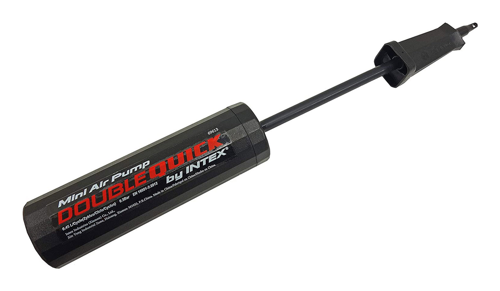 Intex Double Quick Mini Handpumpe – Höhe 290 mm, 1 Ventiladapter – für Schlauchboote – Kunststoff