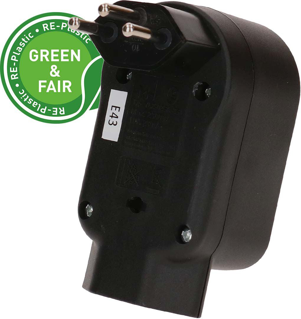 Max Hauri AG Max Hauri ADAPT 2+1x Typ 13 Abzweigstecker – 3× Typ 13, 230 V, 2300 W, 10 A – Schwarz