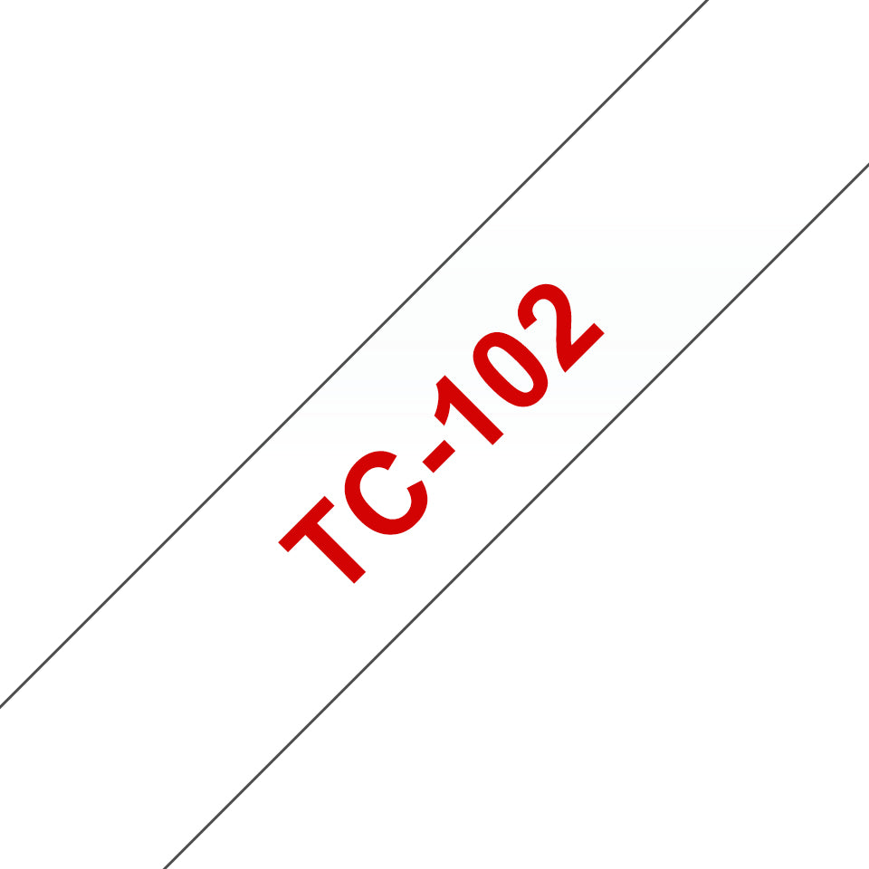 Brother Schriftband – 12 mm × 7,7 m, transparent, rot