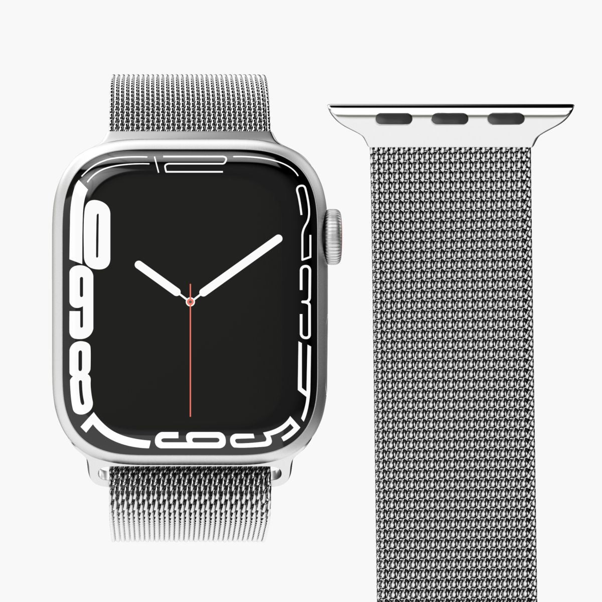 Vonmählen Milanese Loop 2 – Armband – für Apple Watch 44/45/49 mm, Silber, Edelstahl