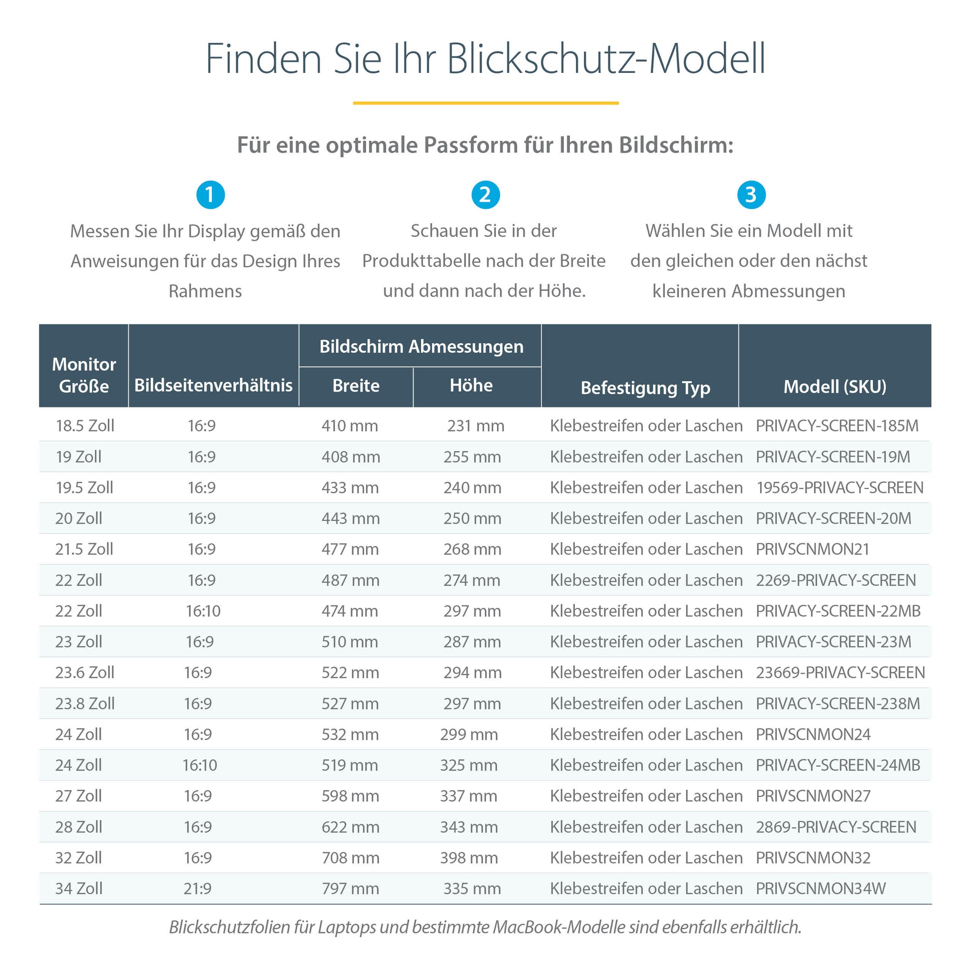StarTech.com Displayschutz für 24" Monitor