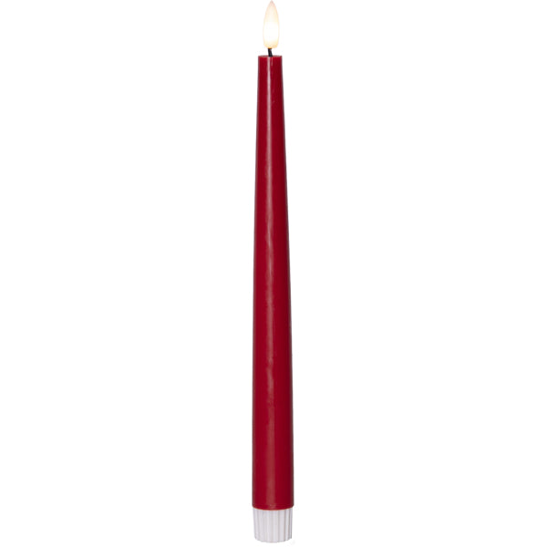 Star Trading LED Dinnerkerze – 28,5 cm – Timer 6 Std. an/18 Std. aus – 2-teilig, rot