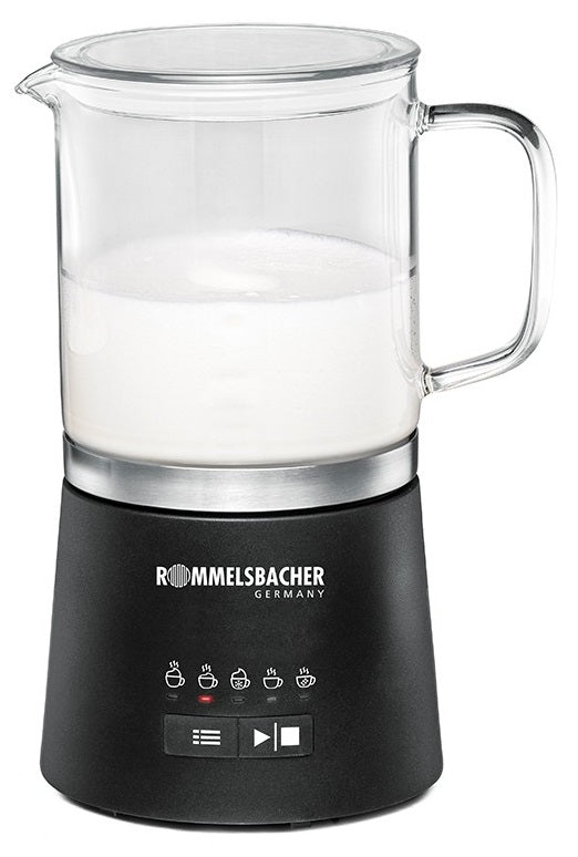 Rommelsbacher Elektrischer Milchschäumer MS 625 – Füllmenge 500 ml, Schaum 250 ml, 600 W, Schwarz