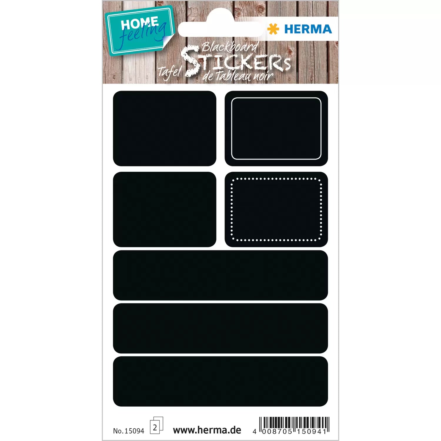 HERMA Schuletiketten – Motiv Rechteck – 14 Stk, 2 Bogen, Folie, permanent haftend, 84×120 mm