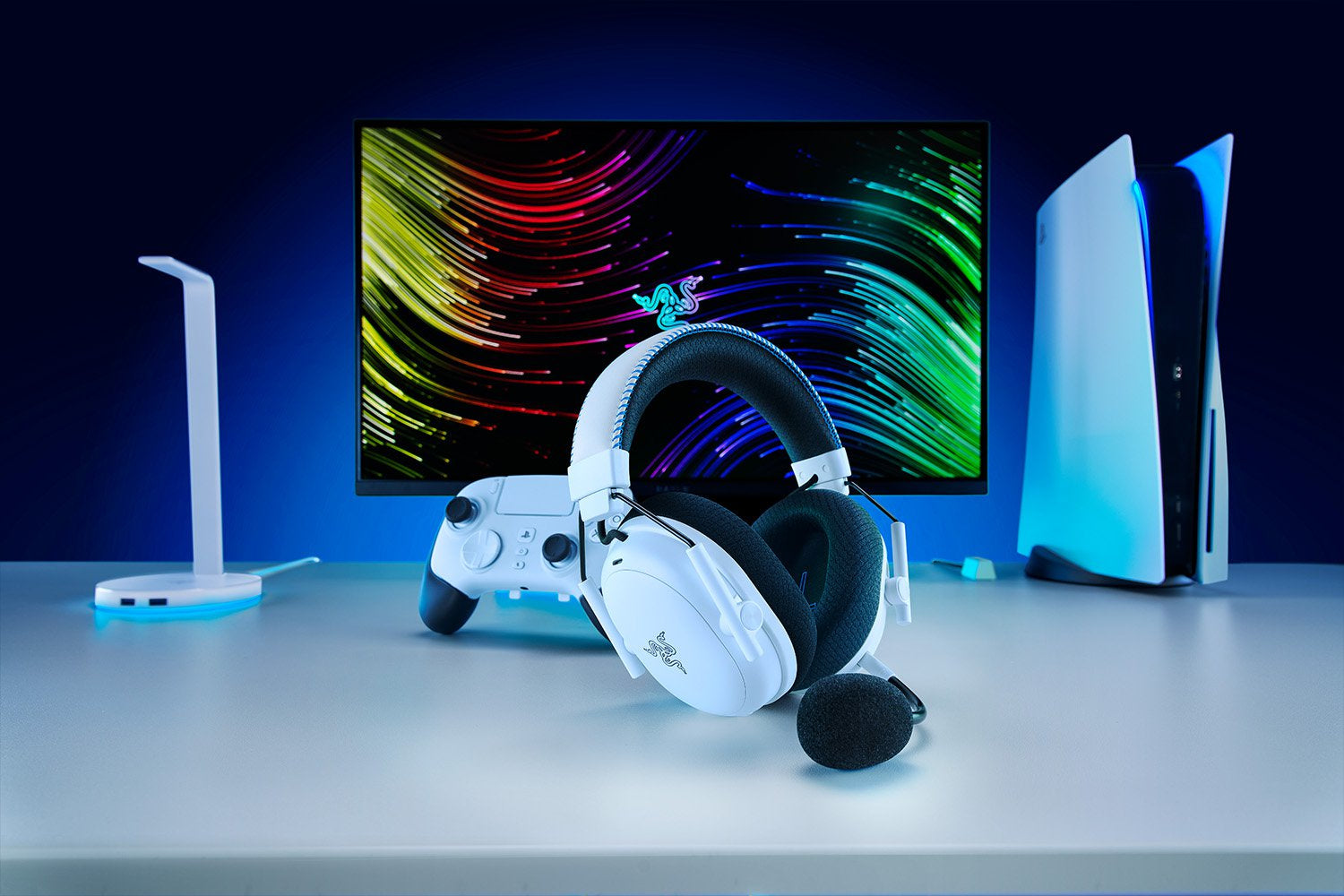 Razer BlackShark V3 Pro – Over-Ear Gaming-Headset – Bluetooth, Surround-Sound – Weiss – für PS5/PC/Mac u. a.