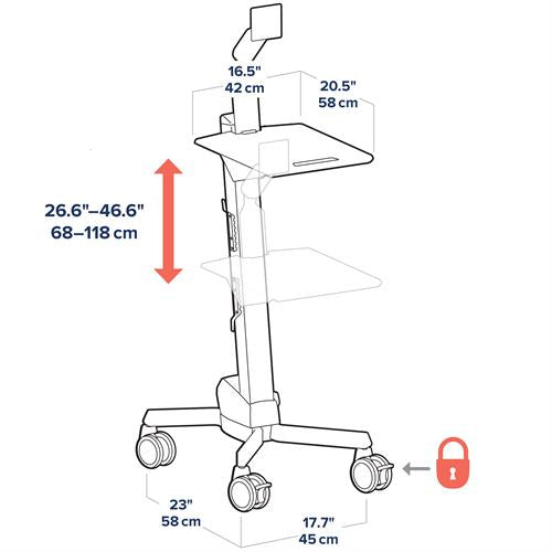 Ergotron Boden-Prospektständer NEO-FLEX – für 27", mit Rollen, VESA MIS-D