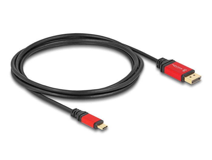 DeLOCK USB-C auf DisplayPort Kabel DP 1.4 – 8K 60 Hz – 2 m – HDR – Rot