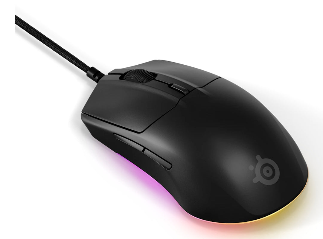 SteelSeries Rival 3 Gen 2 Maus – kabelgebunden, beidhändig, umschaltbare DPI, Beleuchtung, schwarz