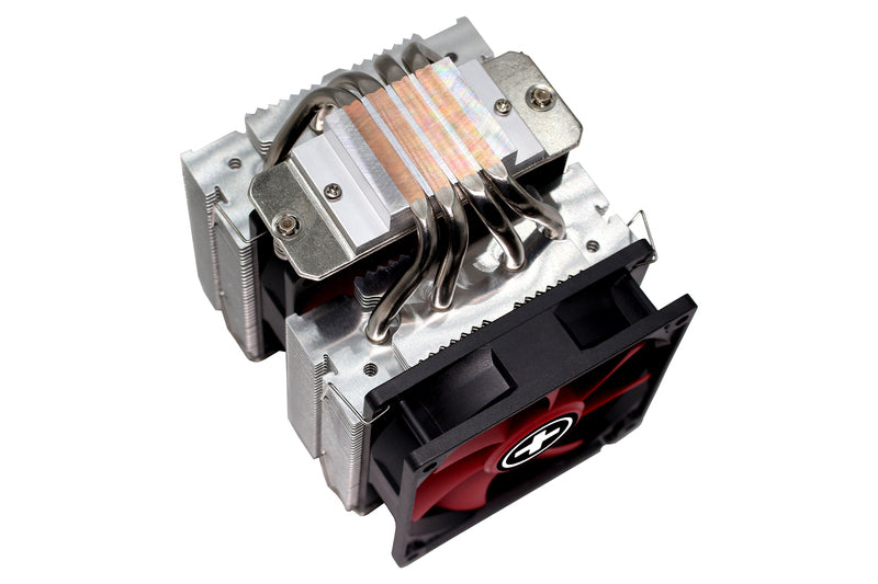 Xilence M504D – CPU-Kühler – 2×92 mm PWM, 4 Heatpipes, 180 W, für AM5, AM4, LGA 1700 und andere, Schwarz/Rot