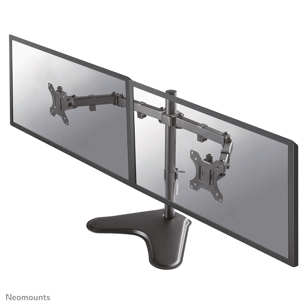 Neomounts D550DDBLACK – Tischhalterung, Dual, bis 32", VESA 75 × 75/100 × 100 mm, 16 kg, höhenverstellbar