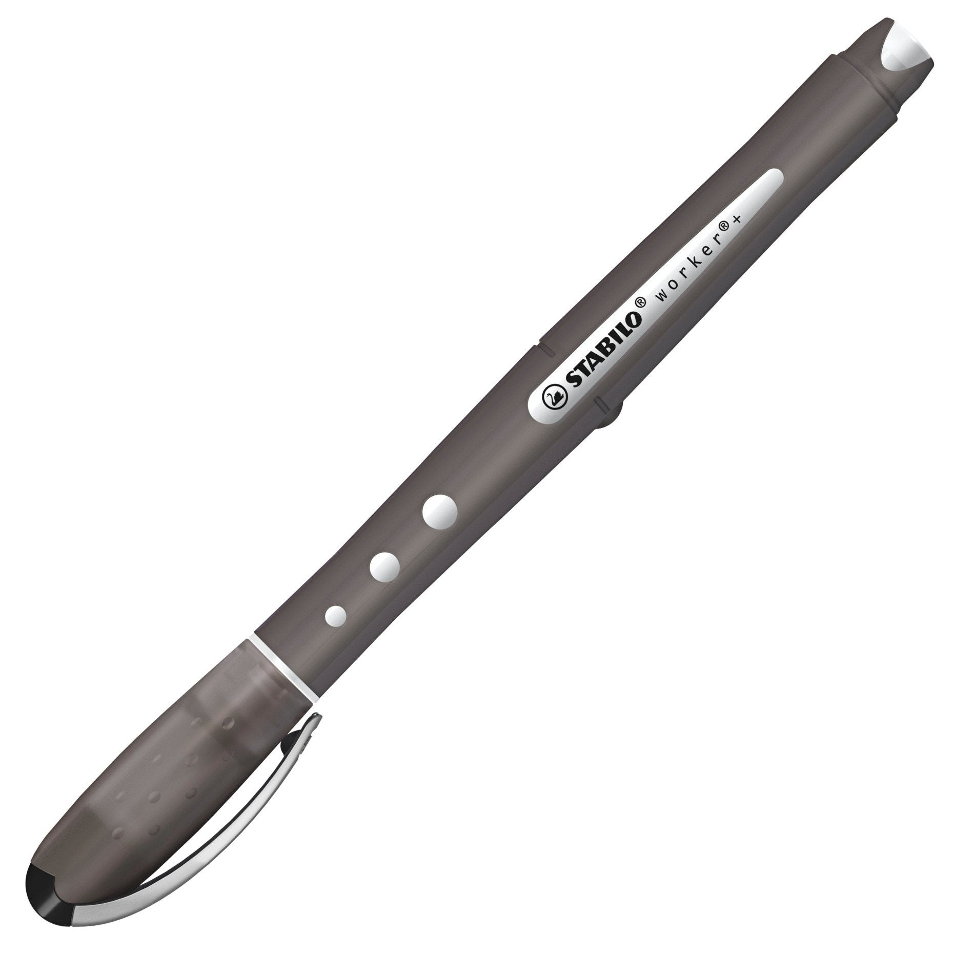 STABILO worker+ colorful – Tintenroller, mit Kappe, 0,5 mm, schwarz, für Linkshänder