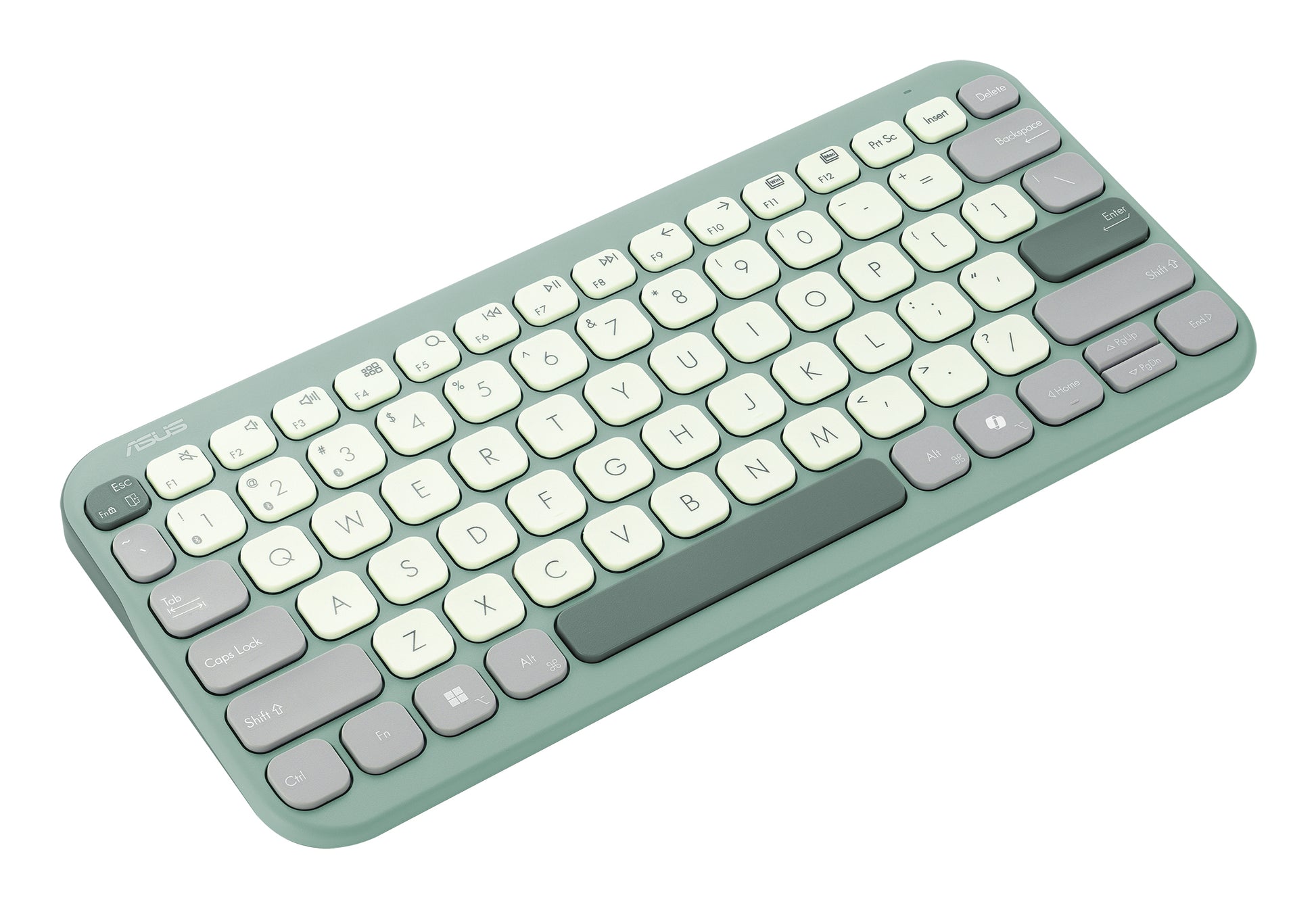 ASUS Marshmallow KW100 – Tastatur 75% – Schere – Bluetooth – QWERTZ (DE) – ohne Ziffernblock – Grün