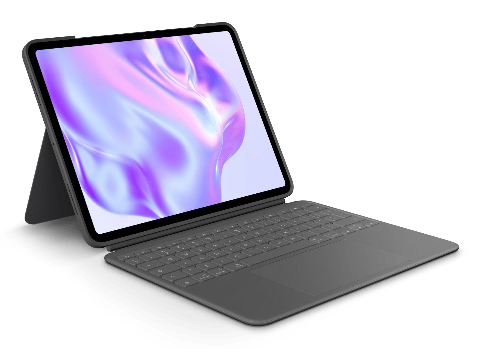 Logitech Combo Touch – Tastatur, UK-Layout (EN), mit Touchpad, Grau – für iPad Pro 11"