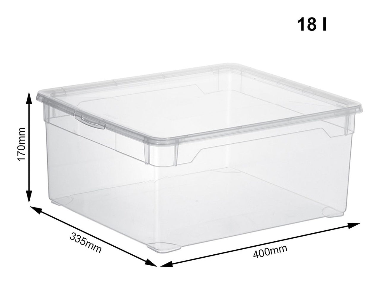 Rotho Aufbewahrungsbox – Kunststoff, Transparent, 40 × 17 × 33,5 cm – 5er-Pack