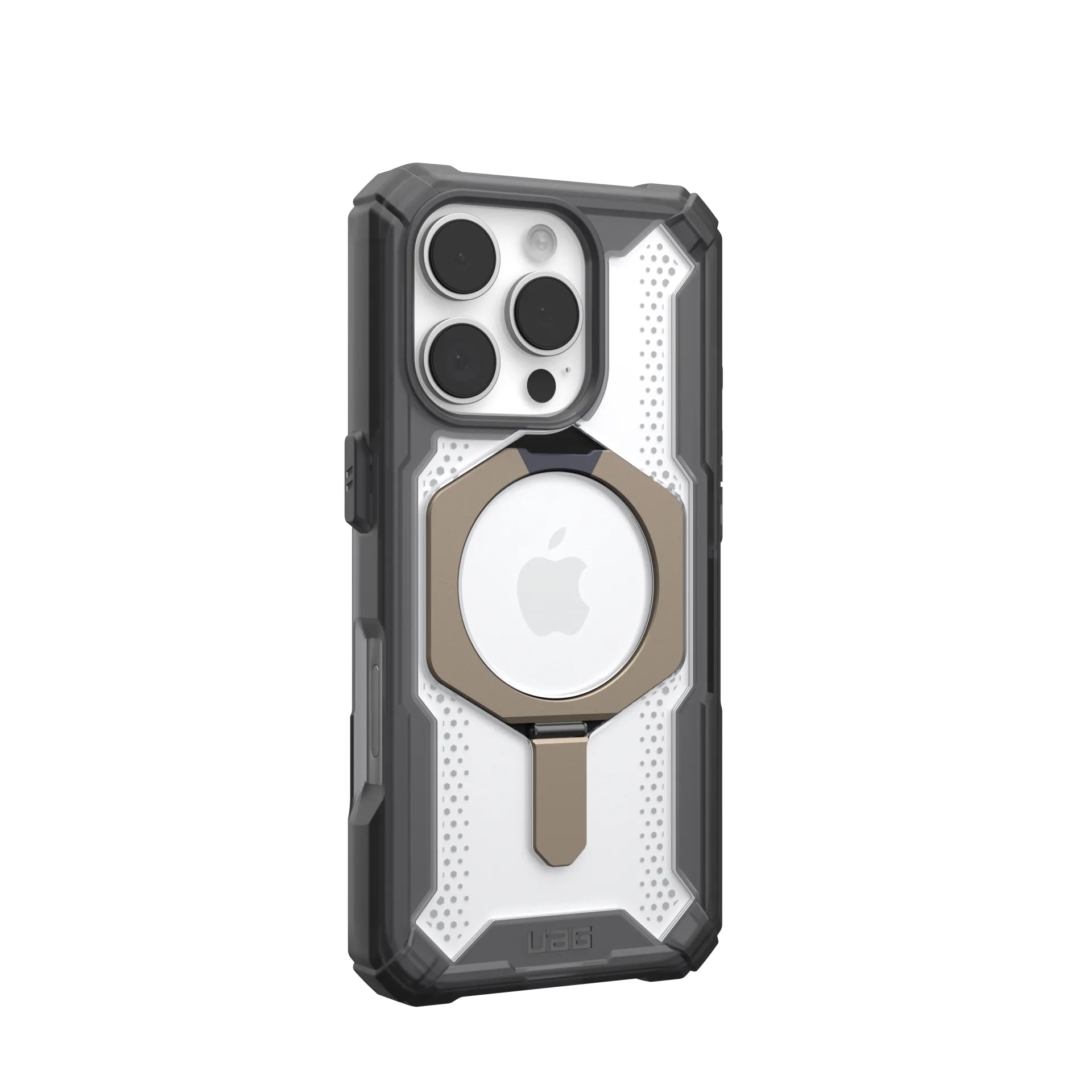 Urban Armor Gear Backcover – für Apple iPhone 16 Pro – Titan/transparent – TPU/PC – MagSafe-kompatibel