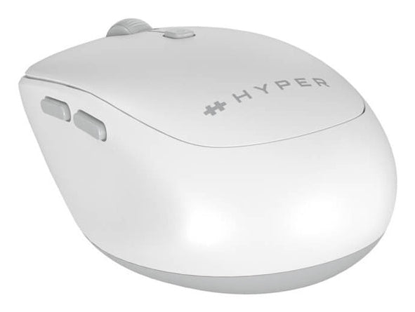 HyperSpace Next HS2100GL Mobile Maus – kabellos, für Rechtshänder, programmierbare Tasten, weiss