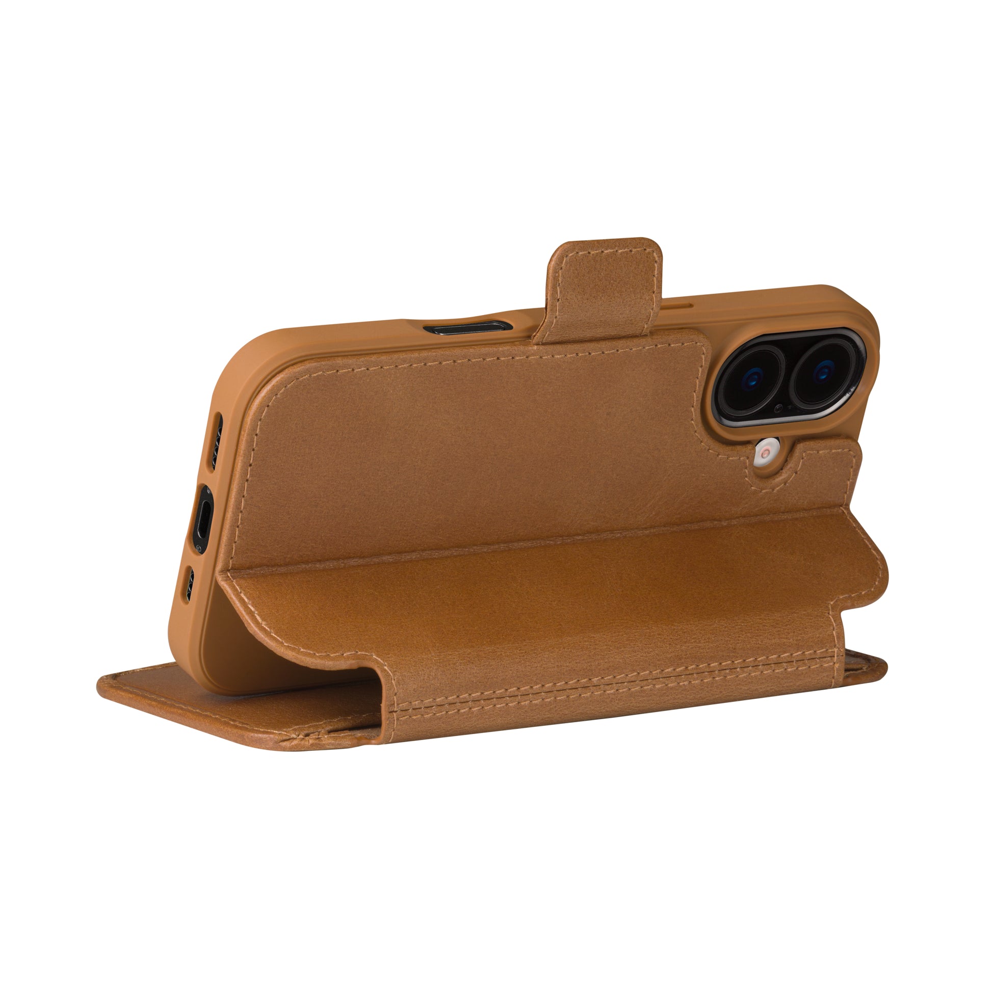 dbramante1928 Copenhagen Wallethülle – für Apple iPhone 17, mit Ständer, 3 Kartenfächer, Leder, Beige