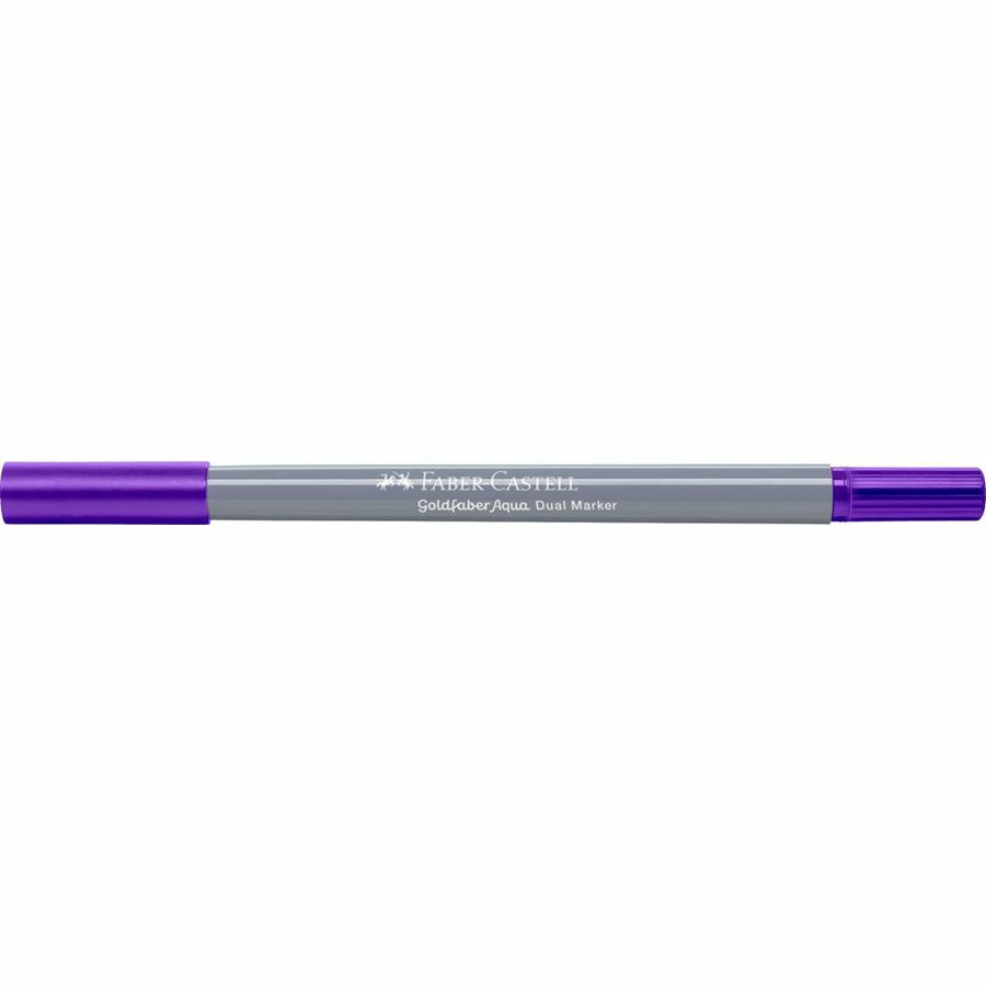 Faber-Castell Brush Pen Goldfaber Aqua – Pinselspitze & Finelinerspitze 0,6 mm – Malve – wasservermalbar