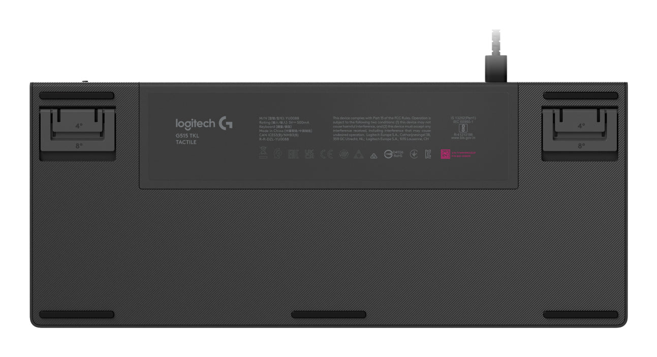 Logitech G G515 – Tastatur TKL – Mechanisch, RGB – Kabelgebunden – USB-C – QWERTY (Nordic) – Ohne Ziffernblock