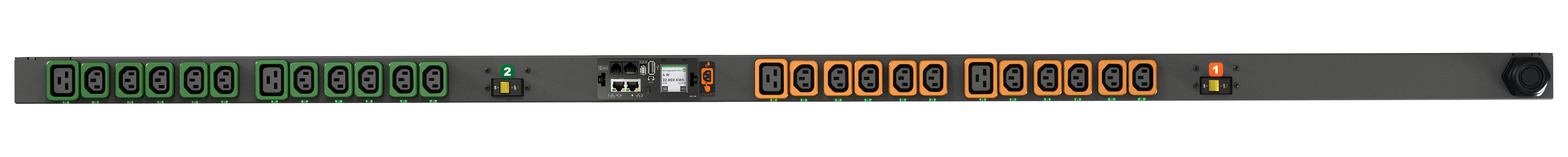 Vertiv Geist Rack-PDU, geschaltet, 0U, einphasig 7,3 kW, (20×C13 + 4×C19), Eingang IEC60309, 3,05 m – schwarz