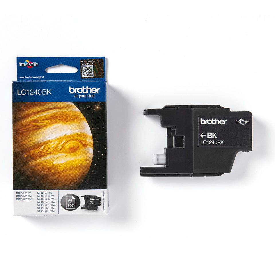 Brother Tintenpatrone LC1240BK, Schwarz, High Yield, 600 Seiten – für BHM11 (A3)