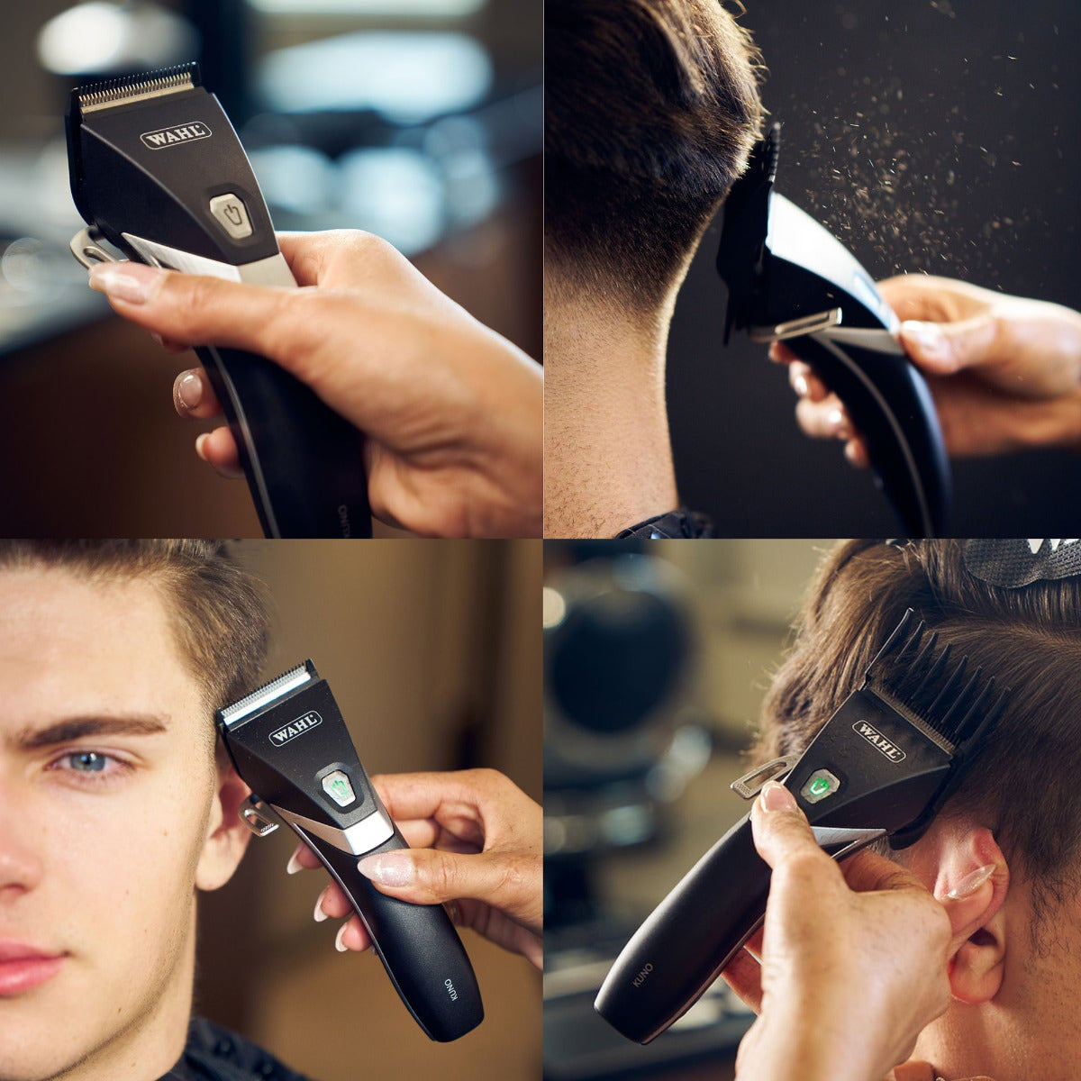 Wahl Haarschneider Kuno – Brushless-Motor, Akku 100 min, 6 Kammaufsätze – schwarz