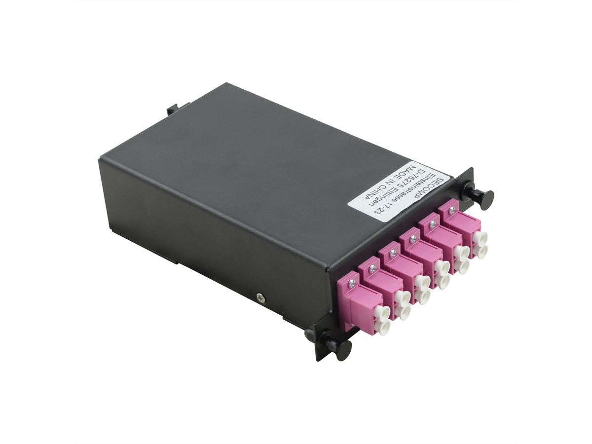 VALUE MPO-Modul – MPO (männlich) zu 12× LC (weiblich), Multimode OM4, Schwarz, 74,7×126,6×37,5 mm