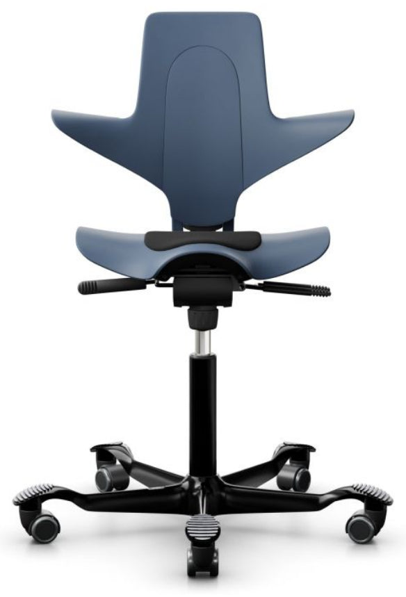 HÅG Bürostuhl Capisco Puls 8010 – 110 kg, Aluminiumgestell, Blaugrau