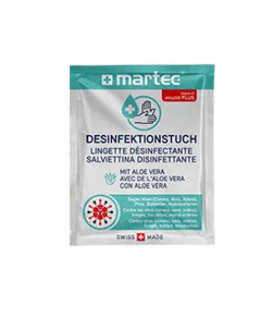 MARTEC Desinfektions-Reinigungstücher, feucht – für abwaschbare Oberflächen und Hände, weiss, 19 × 14 cm, 10 Stk