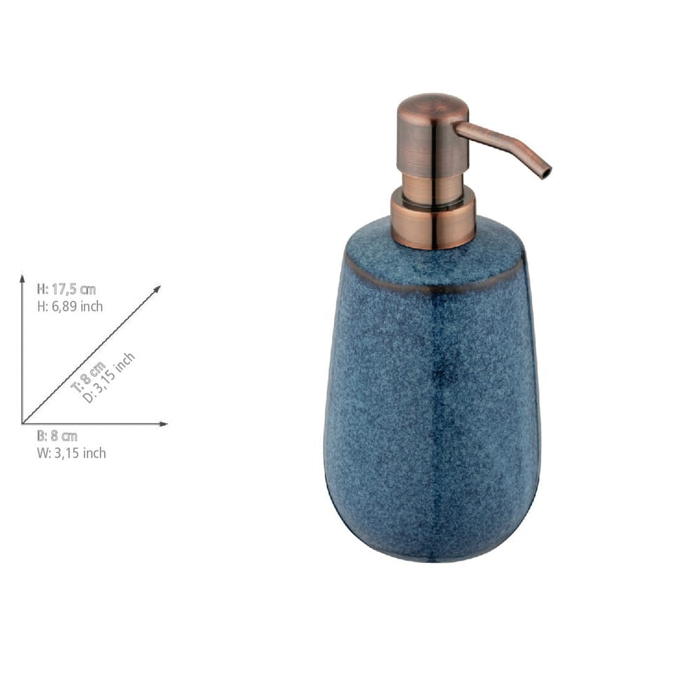 Wenko Sirmione Seifenspender – Keramik, Blau, 430 ml