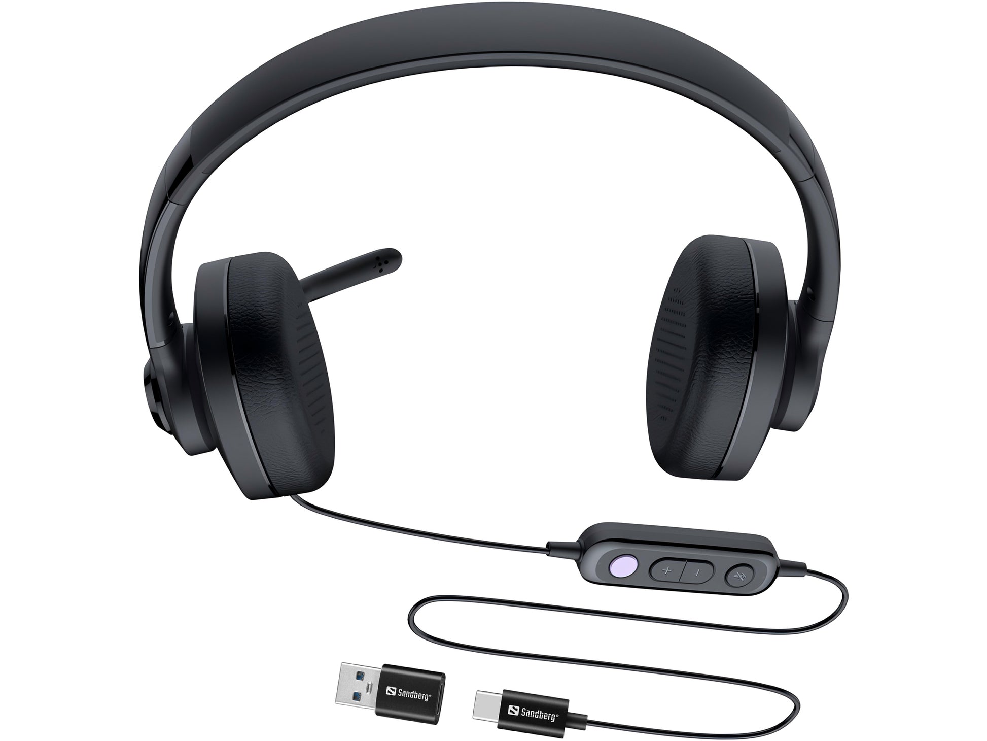 Sandberg Headset Pro Office-Headset – Stereo, USB-C/USB-A, ENC