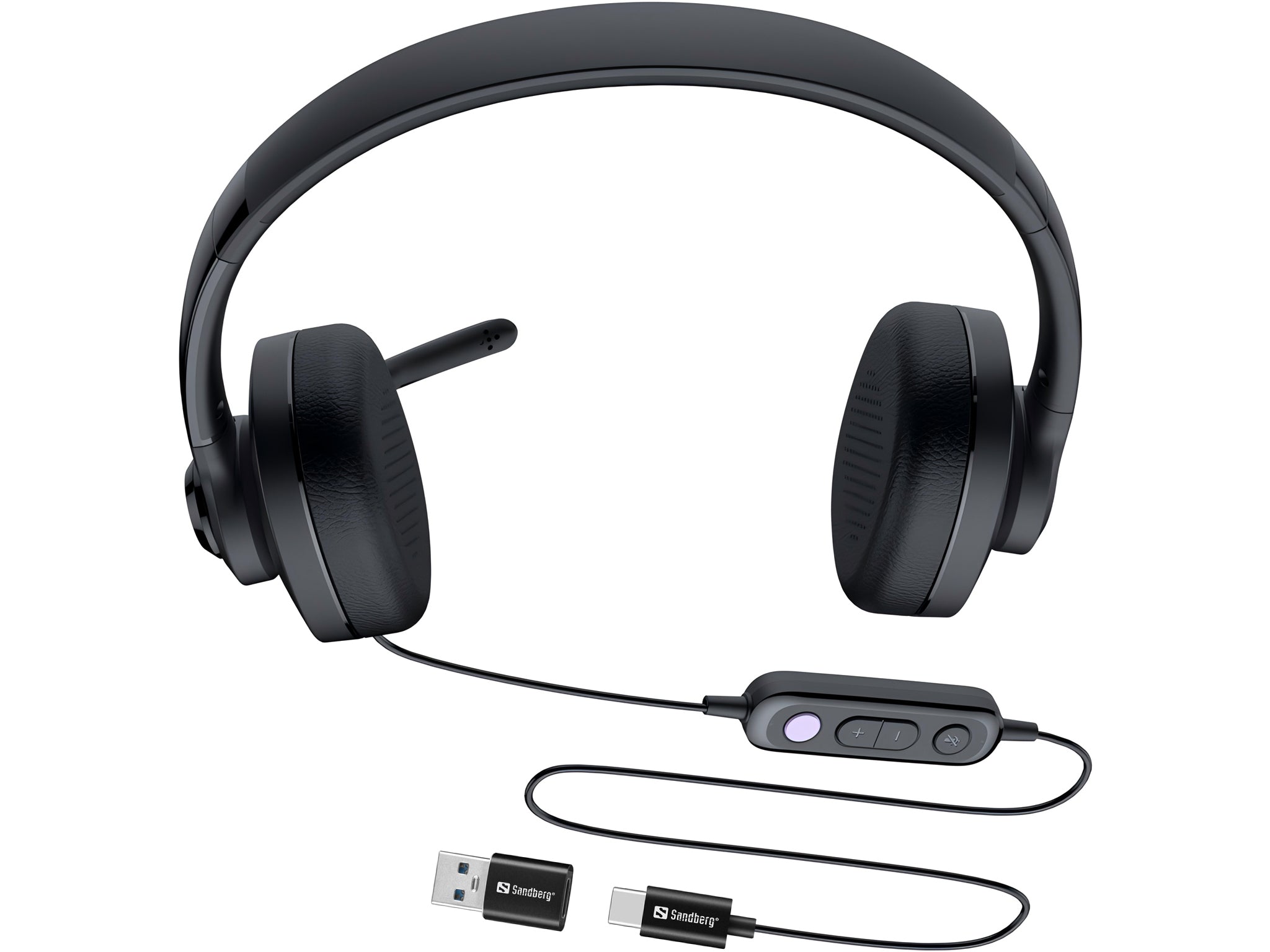 Sandberg Headset Pro Office-Headset – Stereo, USB-C/USB-A, ENC