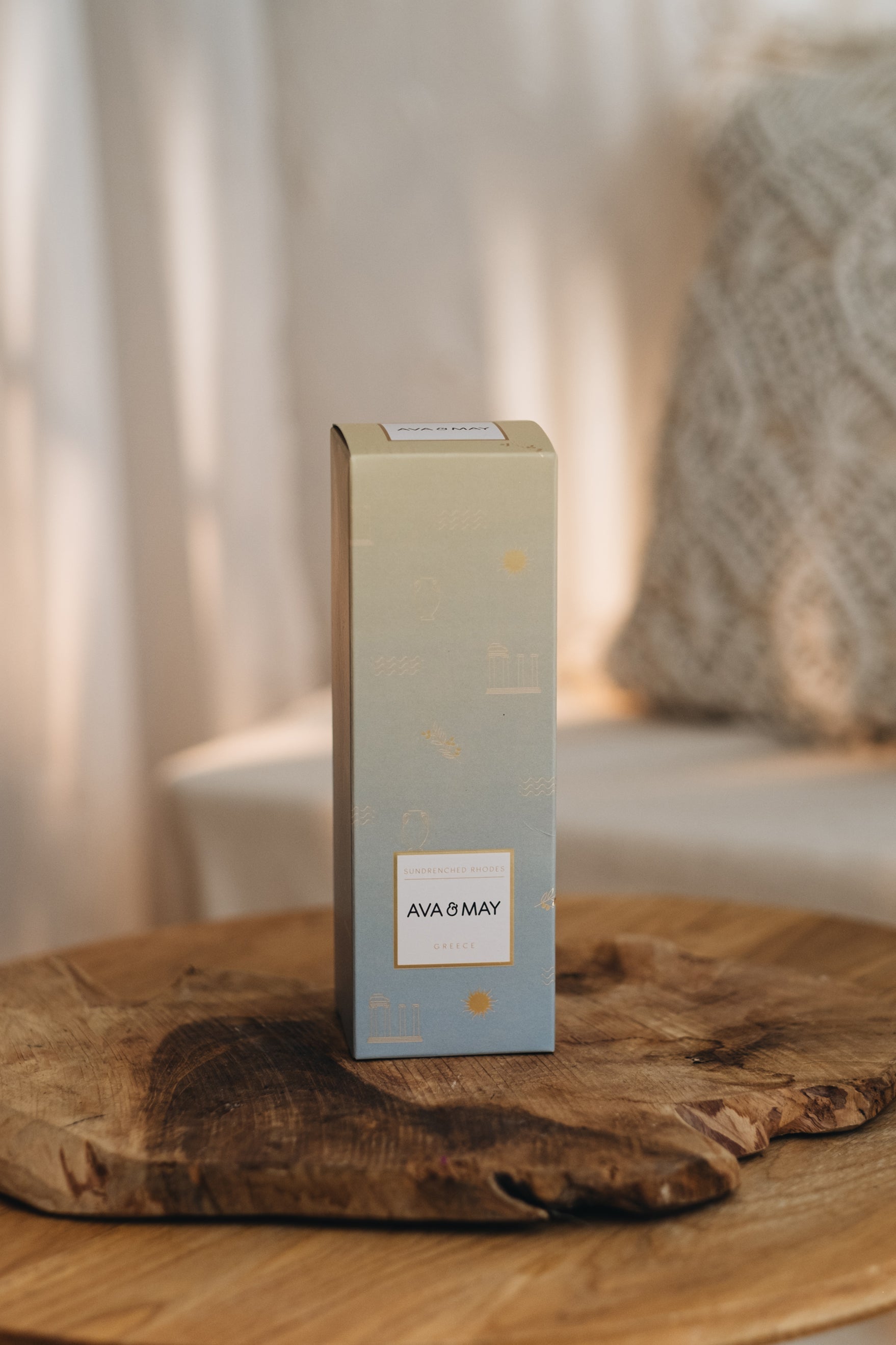 AVA & MAY Duftstäbchen Sundrenched Rhodes Feige – 100 ml – Stäbchen aus Echtholz