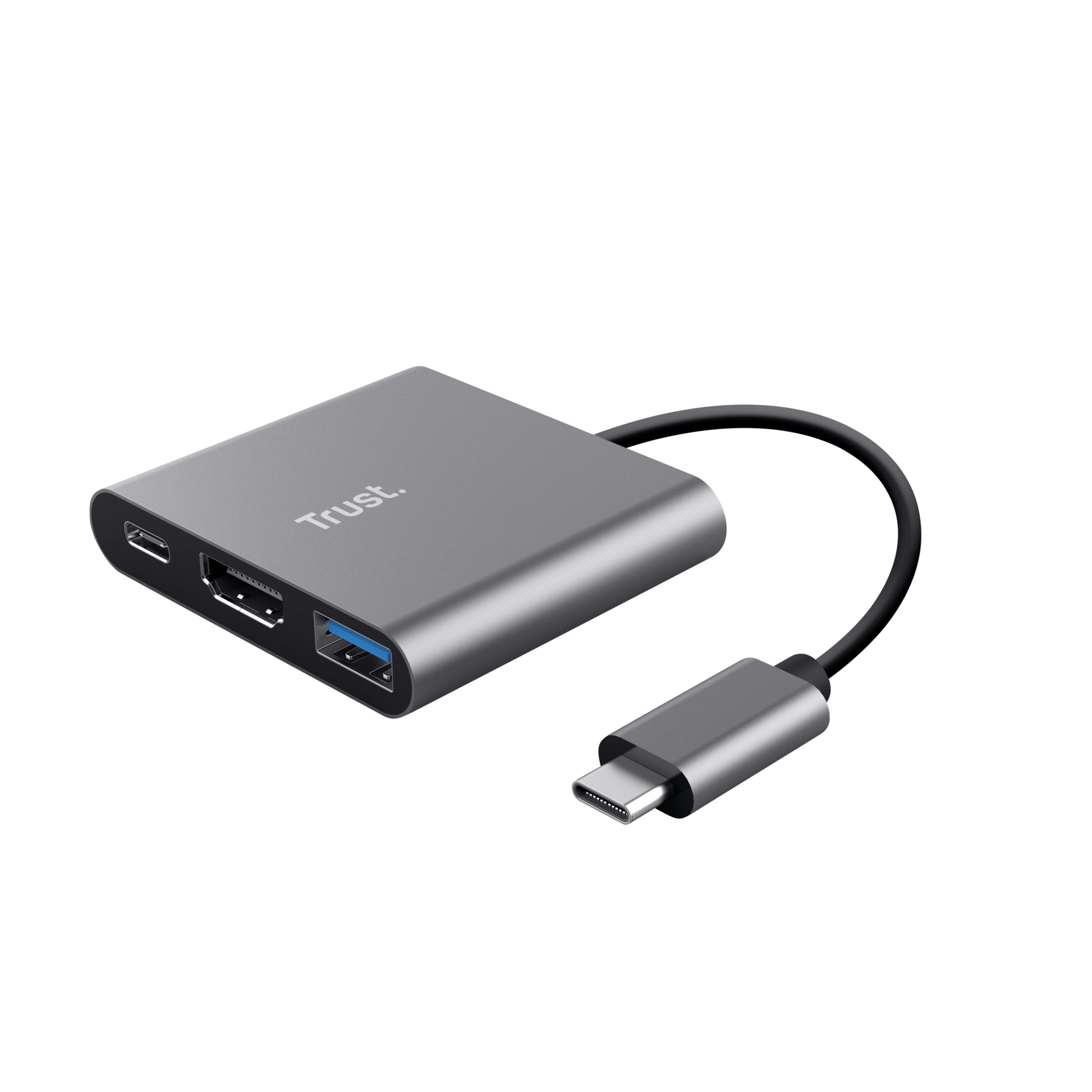 Trust Dalyx Multiport-Adapter – USB-C, 1× HDMI, 1× USB-A, 100 W PD, für Windows/Mac/Android