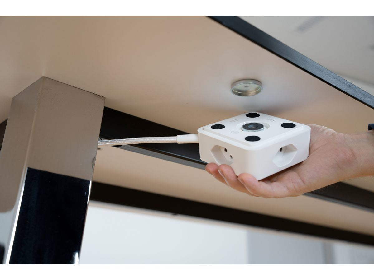 maxTEX Cube Steckdosenleiste – 3× T13, USB‑A/C 18 W, 2 m, ohne Schalter, IP20, schwarz/türkis