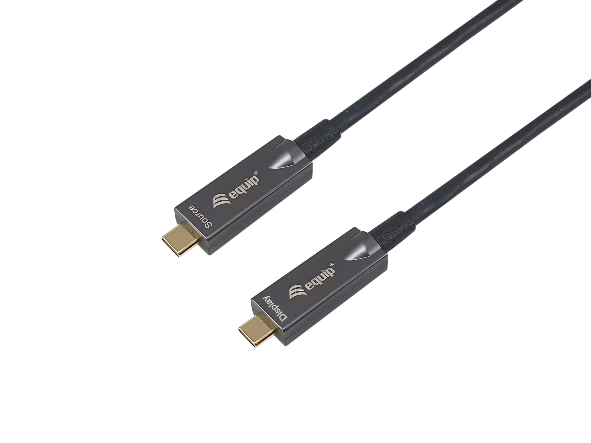 Equip USB-C auf USB-C Kabel – USB 3.2 Gen 2 (10 Gbit/s) – 15 m – PD 60 W – 4K/60 – aktiv/optisch – Schwarz