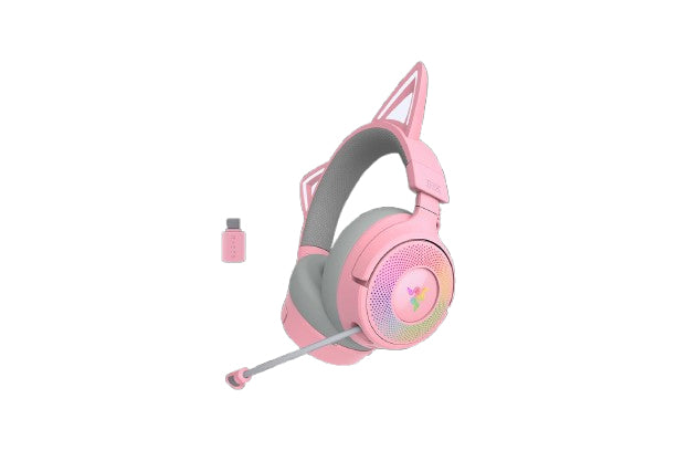 Razer Kraken Kitty V3 Pro – Over-Ear Headset – Bluetooth, Surround Sound, Stummschaltung – Rosa – für PC