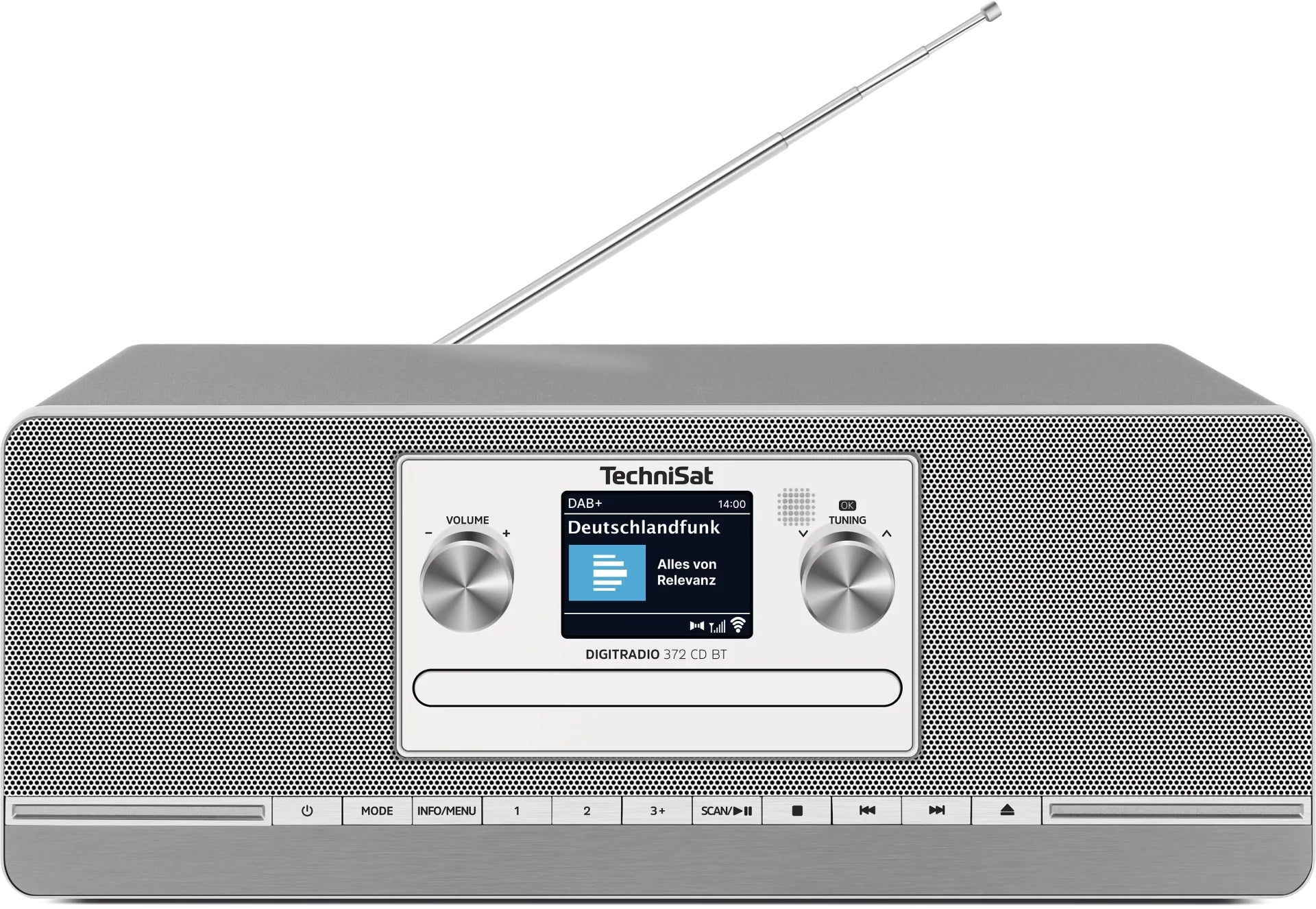 TechniSat DigitRadio 372 CD BT – DAB+/UKW-Tischradio, Bluetooth – Silber