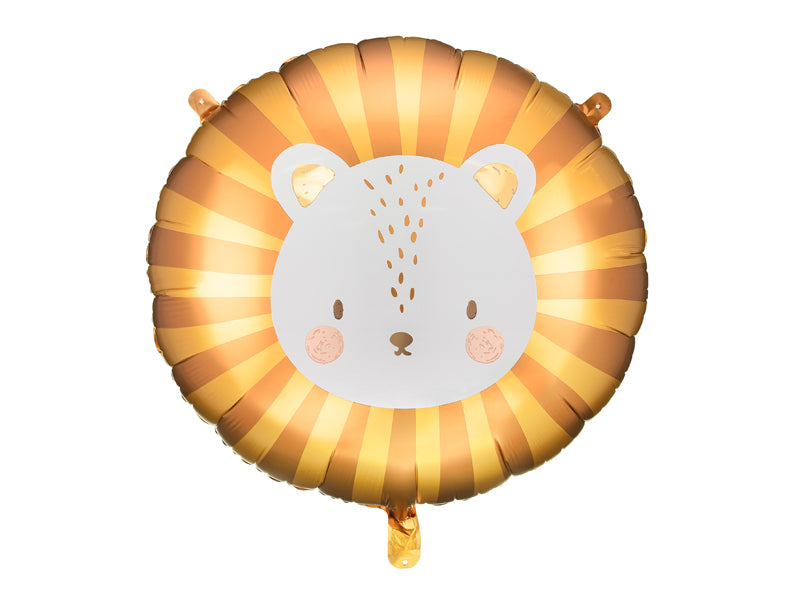 PartyDeco Folienballon Löwe – Gelb – 70 × 67 cm – 1 Stk