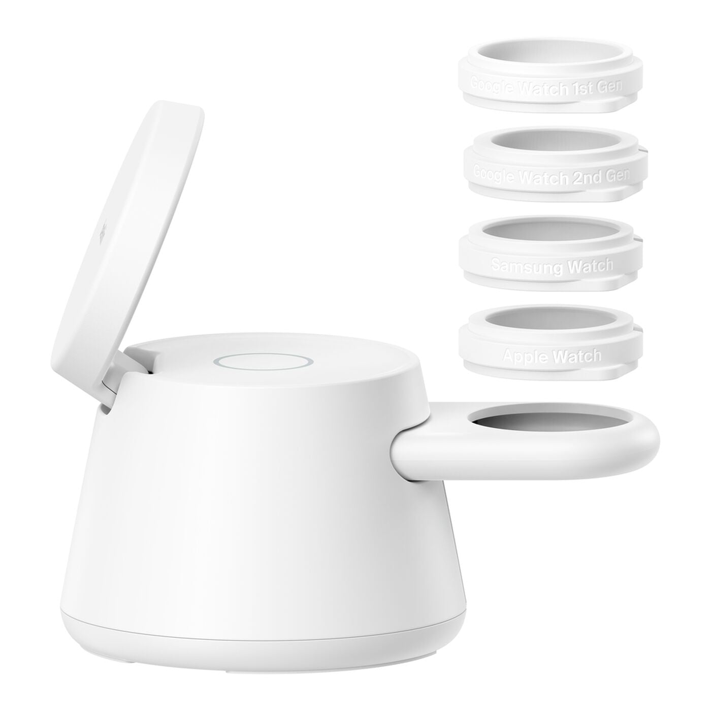 Belkin UltraCharge 3-in-1 Ladeständer – Qi2 – 45 W/25 W – für Smartphone/Smartwatch/Kopfhörer – Weiss