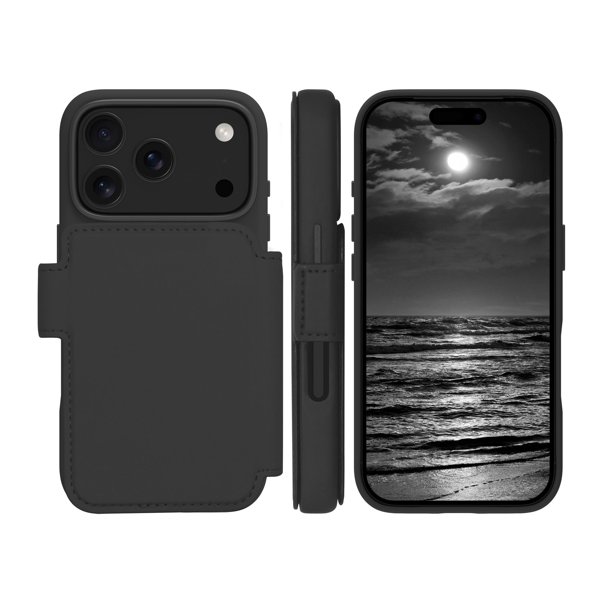 dbramante1928 Lynge MS ICON Folio – für Apple iPhone 17 Pro – MagSafe, 3 Kartenfächer, Kunststoff, schwarz