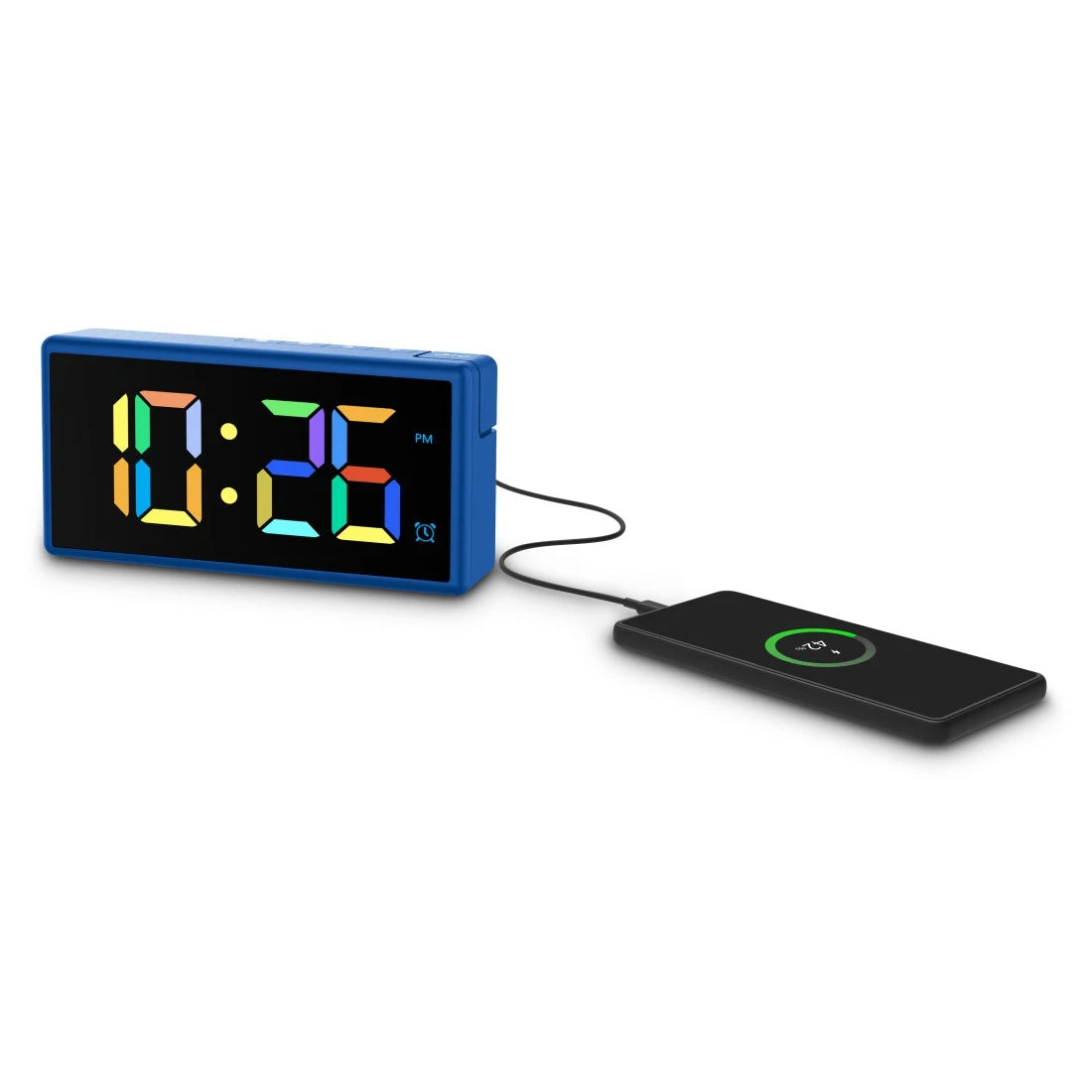 Hama Ibiza Digitalwecker – Snooze, USB, 15 × 7,5 × 3,4 cm, Blau