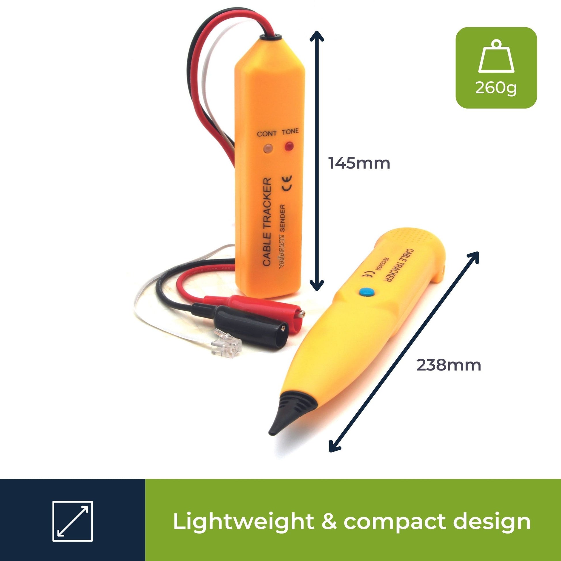 Velleman 408204 – Netzwerk-Kabeltester – Kabelfehleranalyse, Klemmen