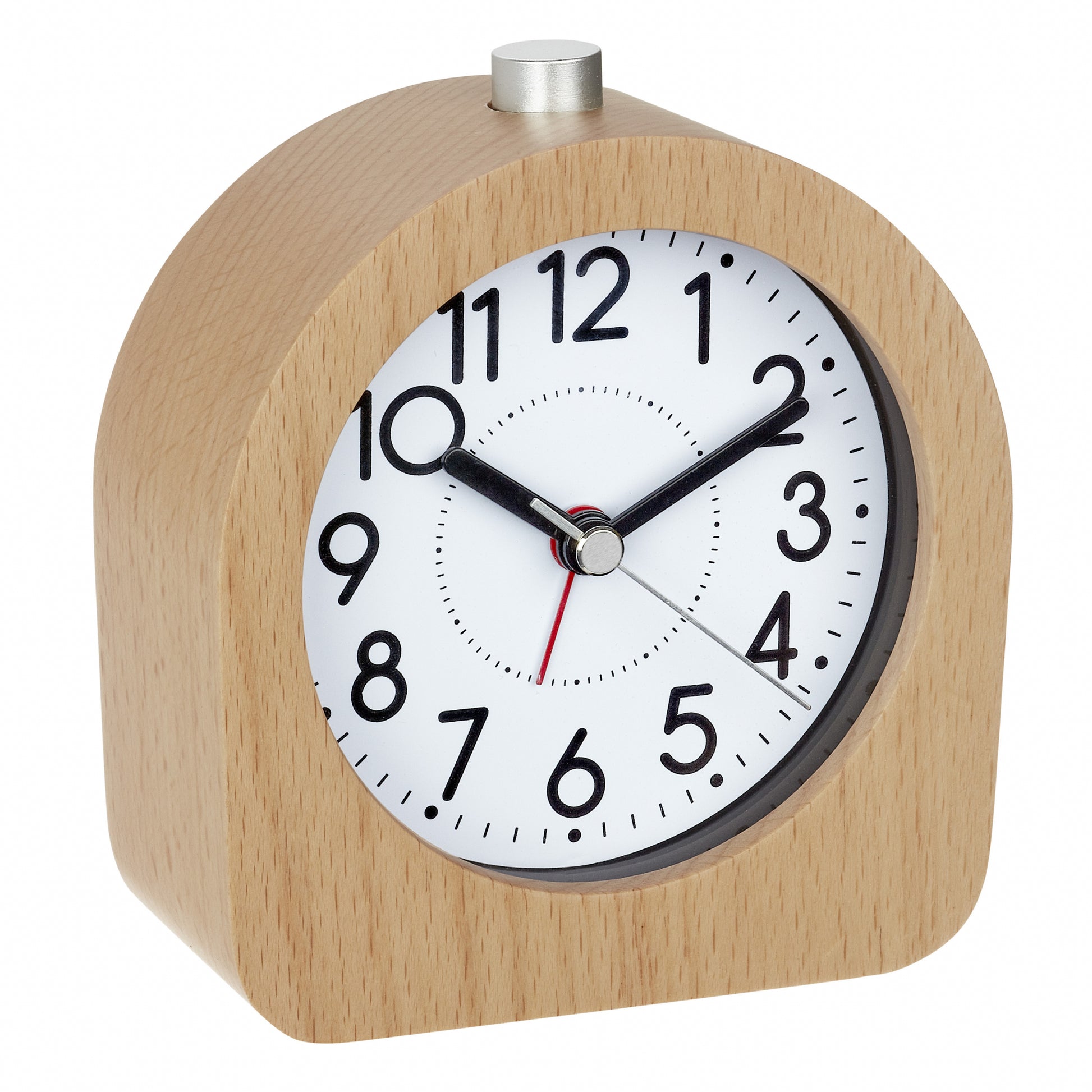 TFA-Dostmann TFA Dostmann Quarz-Wecker – Analog, lautlos, Snooze, 4,5 × 10,8 × 10,8 cm, Buche, Holz