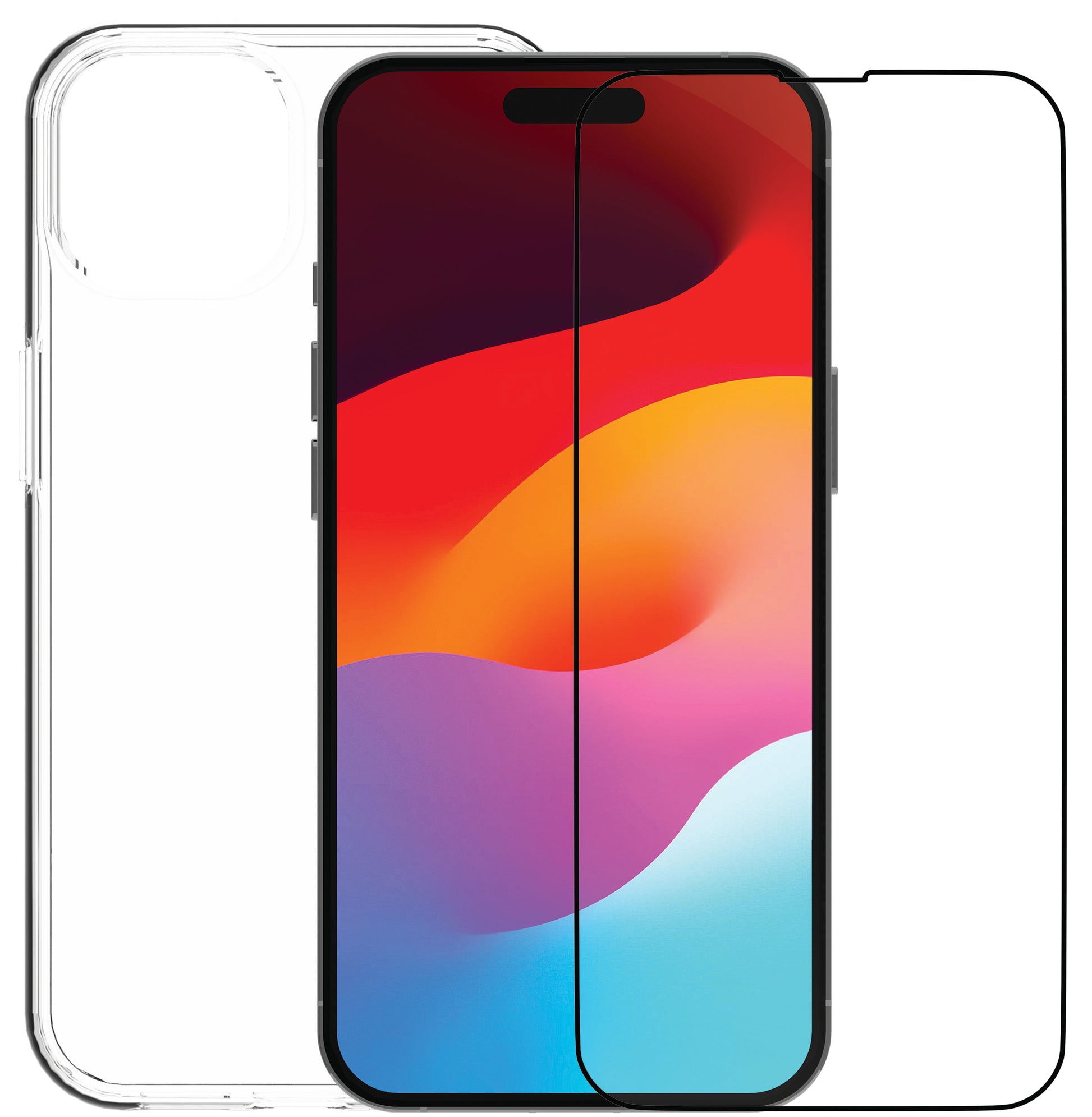 dbramante1928 Backcover – für Apple iPhone 15, Transparent, mit Displayschutz