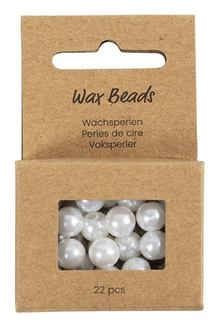 Creativ Company Wachsperlen, rund – perlmutt – Ø 8 mm, Loch 2,3 mm – 22 Stk.