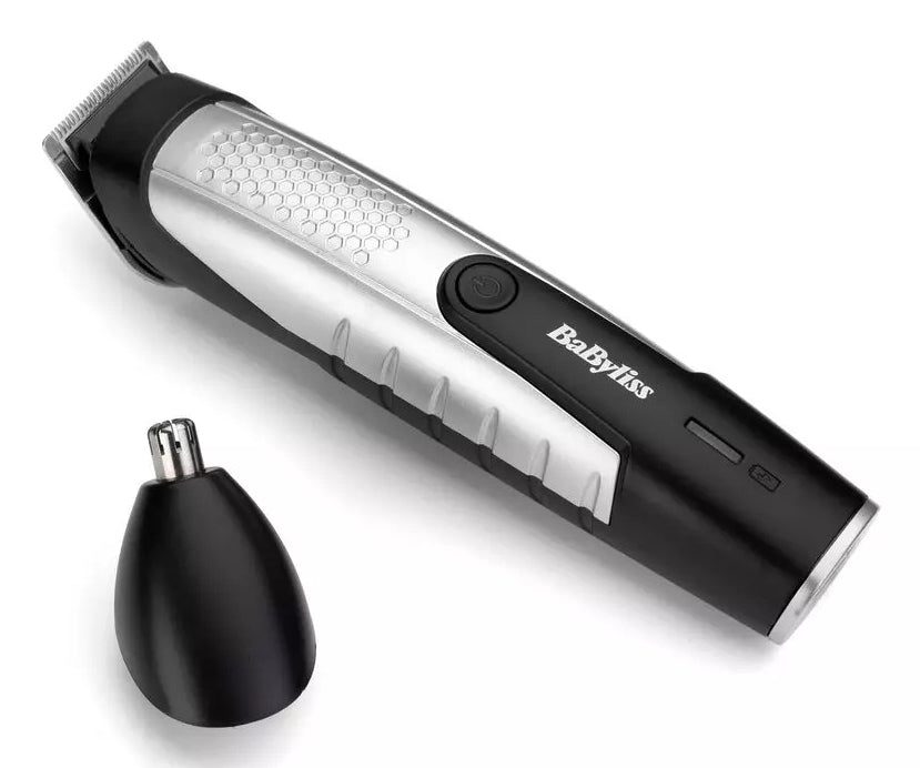 BaByliss Bartschneider T812E – Akkubetrieb, 80 min, wasserfest – 0,5–10 mm, 14 Schnittstufen – schwarz/silber