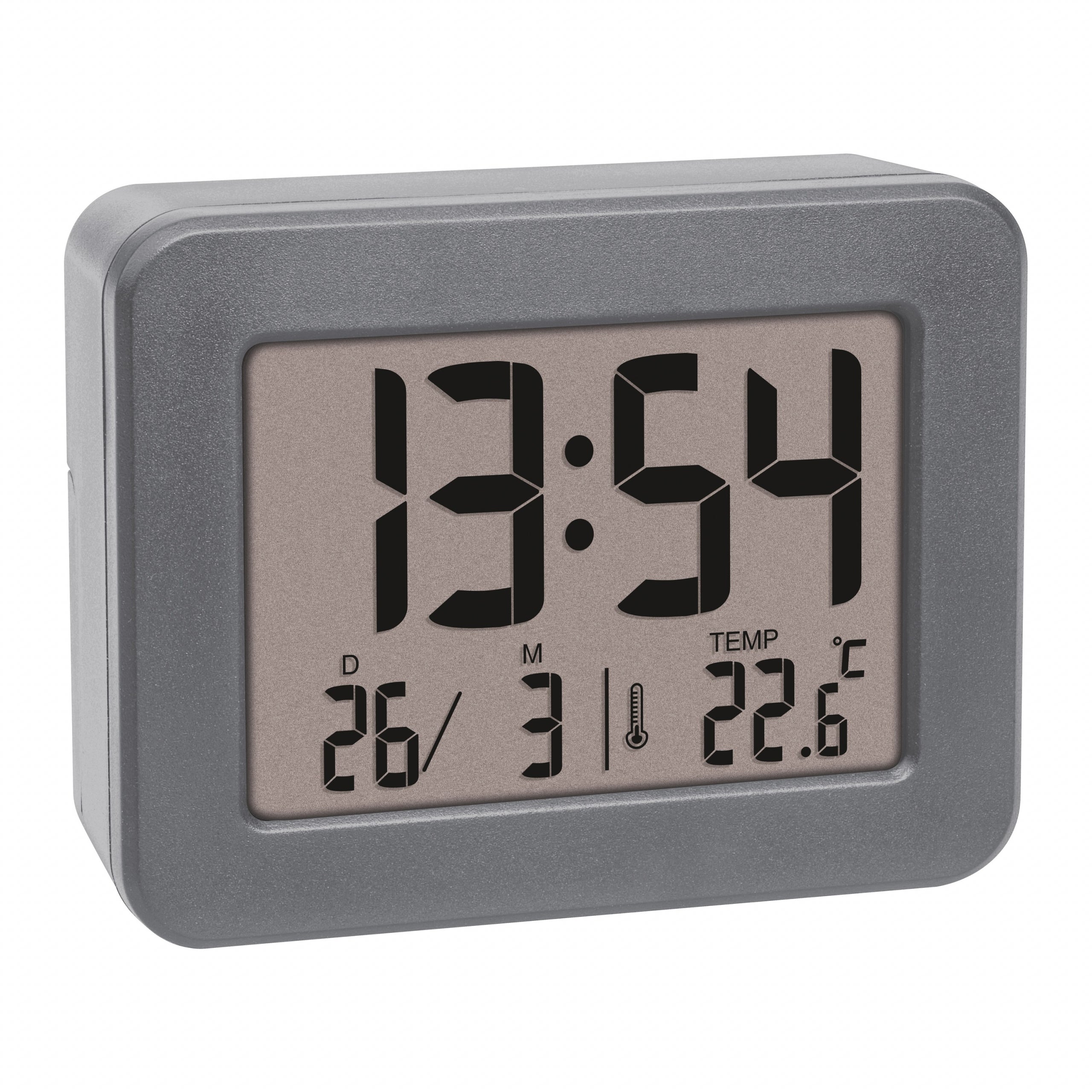 TFA-Dostmann TFA Dostmann Digitalwecker – Thermometer, 2,5 × 7,2 × 5,6 cm, grau