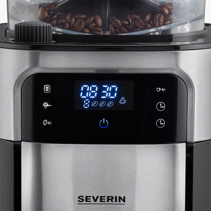 Severin KA4814 Filterkaffeemaschine – 8 Tassen, 1,0 l, Karaffe, Schwarz/Edelstahl
