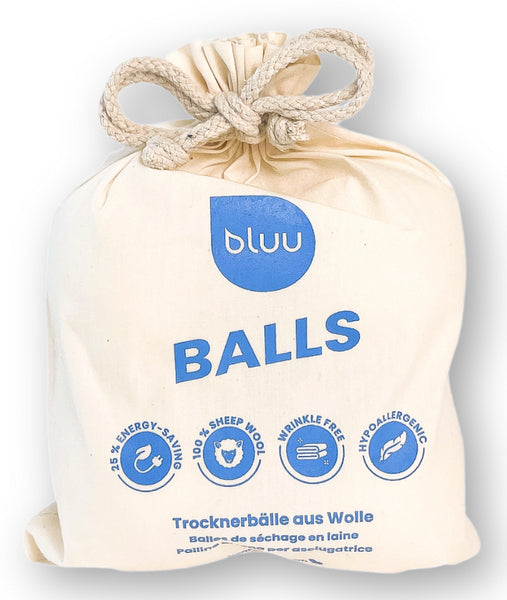 Bluu Trocknerbälle, parfümfrei – weiss, für Trockner